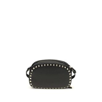 Valentino Garavani Black Calf Leather Bos Taurus Shoulder Womens Bag