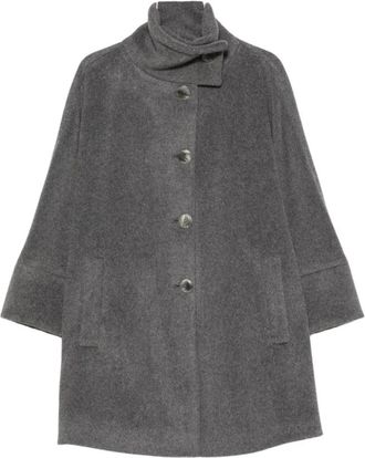 Emporio Armani Enkelrij broekjas met trechterkraag - Dames - Mantel - Grijs - L - Jassen