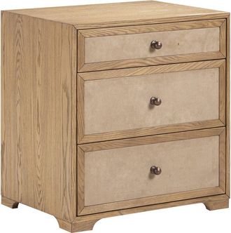 TOV Furniture Tov Furniture Laurentis Suede & Wood 3-Drawer Nightstand