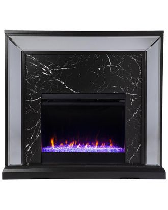 SEI Furniture Trandling Mirrored Color Changing Fireplace