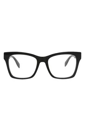 McQ by Alexander McQueen Optical Glasses in Black Black Transparent at Nordstrom Rack