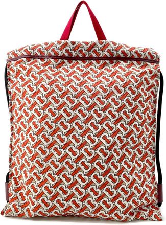 Burberry Beige Orange White Nylon Tote Bag (Pre-Owned)