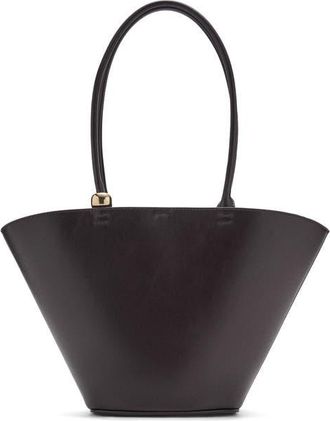 Mango Faux Leather Shopper Bag in Dark Chocolate at Nordstrom