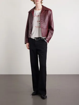 Enfants Riches Deprimes Cropped Printed Distressed Cotton-Jersey T-Shirt