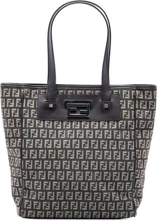 Fendi Pre-owned Tote Bags, female, Brown, Size: ONE SIZE Pre-owned Printed Design Tote Bag