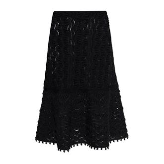 Jil Sander Midi Skirts, female, Black, Size: 2XS Skirt with a decorative weave