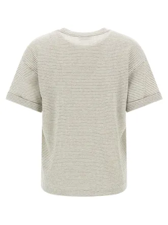 PESERICO Striped Lam&eacute; T-shirt - White