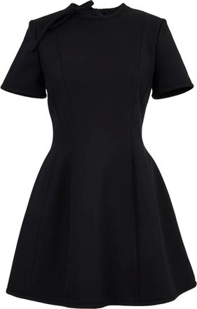 Msgm short-sleeve collar-tie mini dress - Black