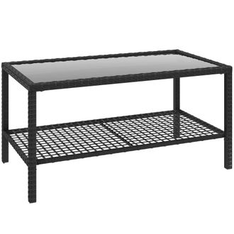 OUTSUNNY Mesa de jard&iacute;n 92x50x45 cm negro