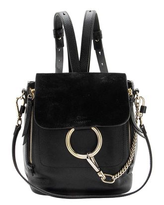 Chlo&eacute; Black Leather Mini Faye Backpack (Authentic Pre-Loved)
