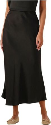 Drykorn Nevida Midi Rok - Dames - Midirokken - Zwart - W28 - Satijn - Rokken