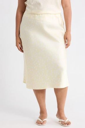 Renee C Polka Dot Print Maxi Skirt in Butter at Nordstrom Rack, Size 1X