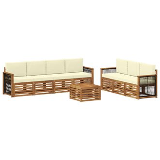 vidaXL Juegos De Sof&aacute;s Con Coj&iacute;n 8 Pcs Madera De Acacia S&oacute;lida Vidaxl