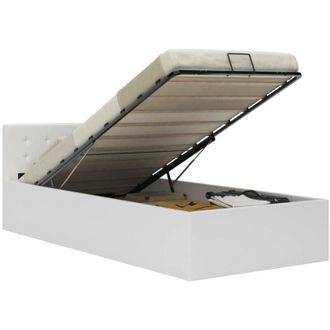 vidaXL Giroletto con Contenitore Idraulico Bianco Similpelle 100x200cm - Vidaxl