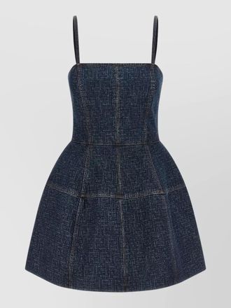 Fendi denim quilted bustier mini dress