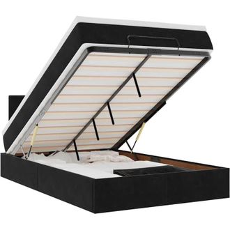 vidaXL Cama Otomana Con Colch&oacute;n 120x190 Cm Terciopelo Negro