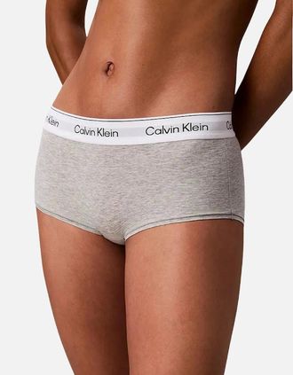 Calvin Klein Womens Icon Cotton Modal Boy Short, Grey Heather - Size: 18/16/16
