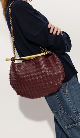 Bottega Veneta Sardine Small Handbag, Womens, Burgundy