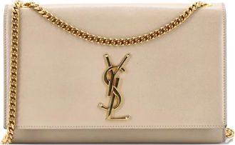 Saint Laurent Classic Monogram Grainy Leather Medium crossbody bag - Beige