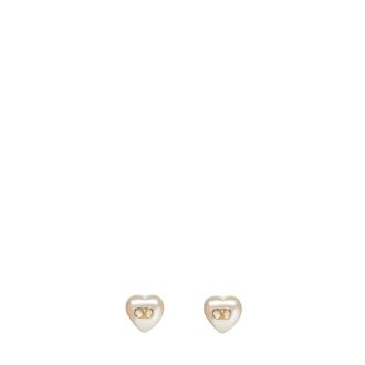 Valentino Garavani VLogo Heart Earrings - Dames - Oorbellen - Beige - ONE Size - Accessoires