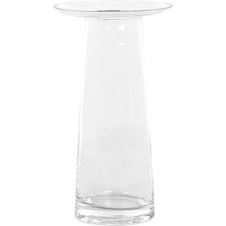 Beliani Florero De Vidrio Transparente 26 Cm Sobremesa Accesorio Moderno Manna