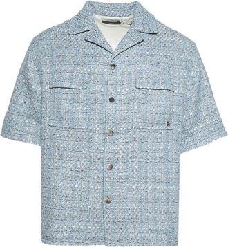 Amiri tweed shirt - men - Fabric - M - Blue