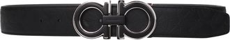 Ferragamo Herens Riem Leer Zwart/Grijs
