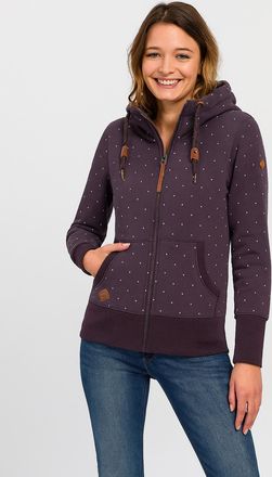 Ragwear Kapuzensweatjacke RAGWEAR NESKA DOTS MULTICOLOR ZIP O, Damen, Gr. XXL, rot (wine rot), Sweatware, Obermaterial: 70% Baumwolle, 30% Polyester, gemuster