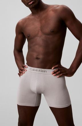 Calvin Klein Ultra-Soft Stretch Modal 3-Pack Boxer Briefs in Greatest Grey/Beet Red/Icy at Nordstrom, Size X-Large