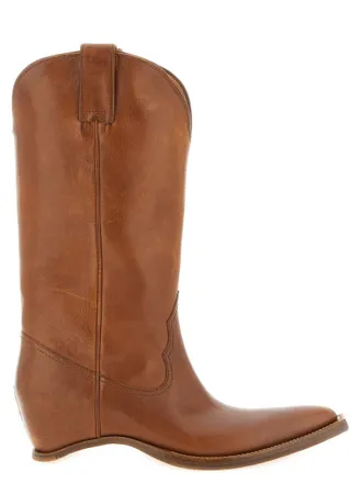 Maison Margiela Brown Solid Pointed Toe Boots