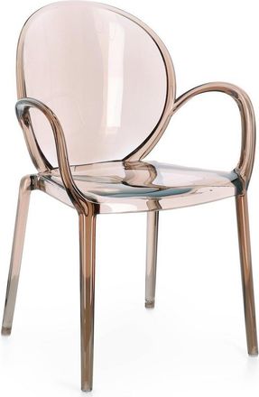 BIZZOTTO Stapelbarer In-/Outdoor Design Stuhl Camilla mit Armlehnen - Coffee