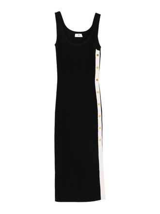 Elisabetta Franchi Knit Dress With Shiny Viscose Bands