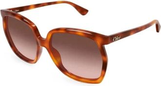 Chlo&eacute; Vierkante Zonnebril - Dames - Accessoires - Bruin - Maat: 61 MM