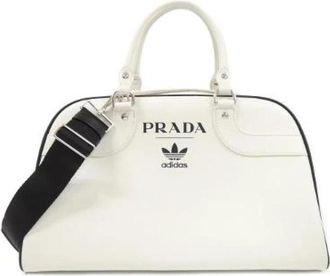Prada Pre-owned 1Bb 074 City Calf Boston Bag Limited - Dames - Vintage Handtas - Wit - ONE Size - Leer - Vintage