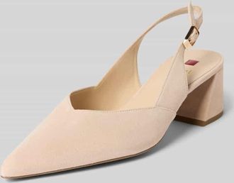 H&ouml;gl Pumps aus Leder mit Blockabsatz in Sand, Gr&ouml;&szlig;e 36