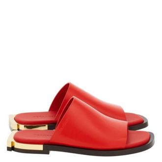 Ferragamo Aline Nappa Leather Slide Sandals, Size 7 C