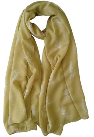 GlamLondon Rosemary Sprigs Print Scarf Womens Light Fashion Shawl Wrap (Green Light)