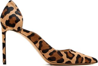 Francesco Russo 95 mm stiletto pumps met luipaardprint - Beige