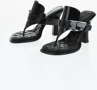 Burberry Brushed Leather Thong Mules 10cm size 36