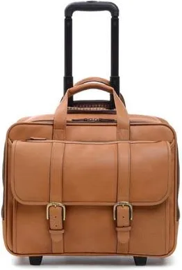 Korchmar Kenton Wheeled Leather Travel Briefcase in Tan at Nordstrom