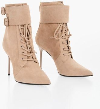 Balmain Suede URIA Ankle Boots with Back Zip Heel 9cm size 36