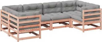vidaXL Set De Sof&aacute;s Jard&iacute;n 6 Pzas Con Cojines Madera Abeto Douglas Vidaxl