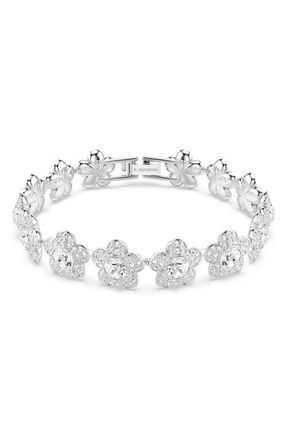 Swarovski x Ariana Grande Crystal Bracelet in Silver/White at Nordstrom