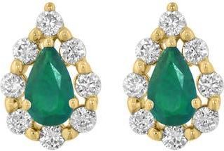 Effy Diamond & Emerald Stud Earrings in Green at Nordstrom Rack
