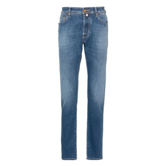 Jacob Cohen Bard Cotton/Linen Jeans - male - Jacob Coh&euml;n - Slim Fit Jeans - Blue - W38 - Jeans