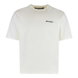 Palm Angels T-Shirts, male, White, XS, Round Neck T-Shirt