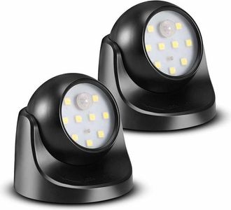OEM Foco Led Con Detector De Movimiento, 2 Unidades De Proyector Led Inal&aacute;mbrico, 150 L&uacute;menes, Esfera Extra&iacute;ble, Rotaci&oacute;n E Inclinaci&oacute;n De 360 Grados