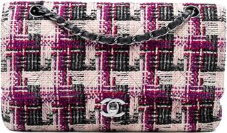 Chanel 2004-2005 Medium Classic Tweed Double Flap shoulder bag - women - Fabric/Calf Leather/Leather - One Size - Pink