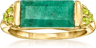 Ross-Simons Emerald and. Peridot Ring in 18kt Gold Over Sterling