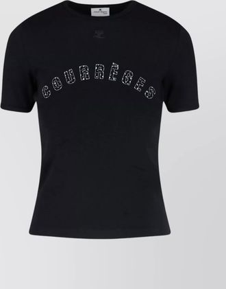 Courrèges crew neck fitted silhouette short sleeves
